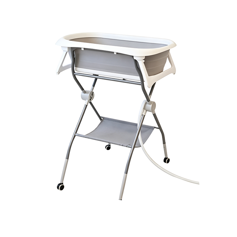 Foldable Baby Bathtub With Metal Rack(With Wheels)