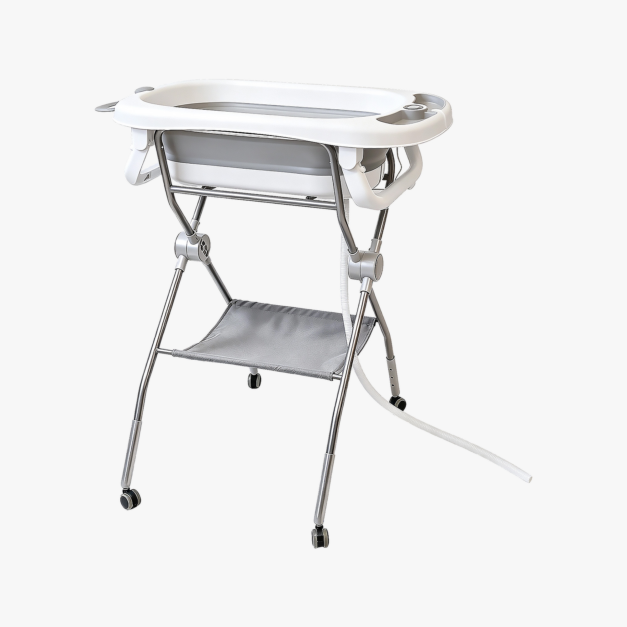 Wheeled Foldable Baby Bathtub With Stand