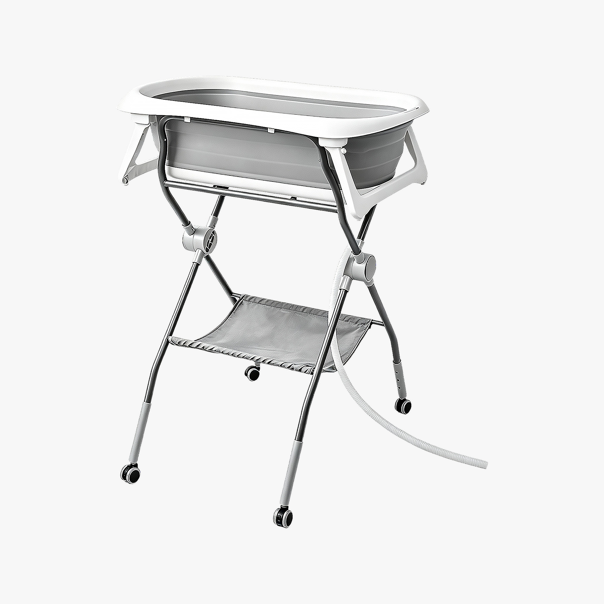 Foldable Baby Bathtub With Metal Rack(With Wheels)