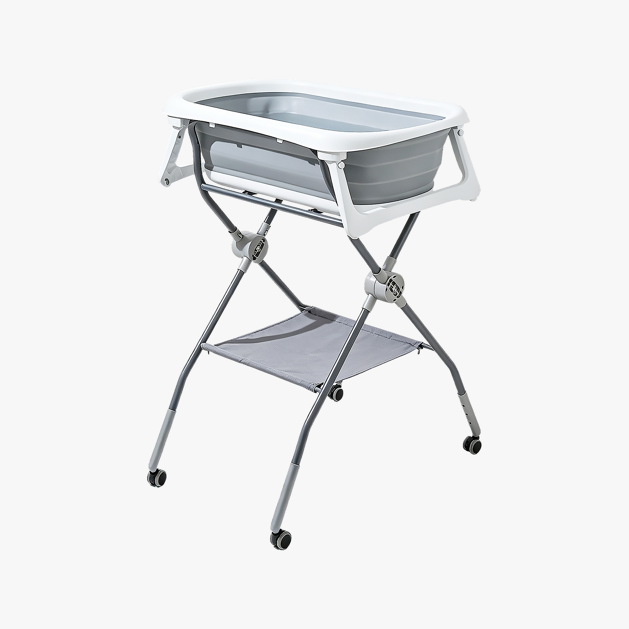 Foldable Baby Bathtub With Metal Rack(Without Wheels)
