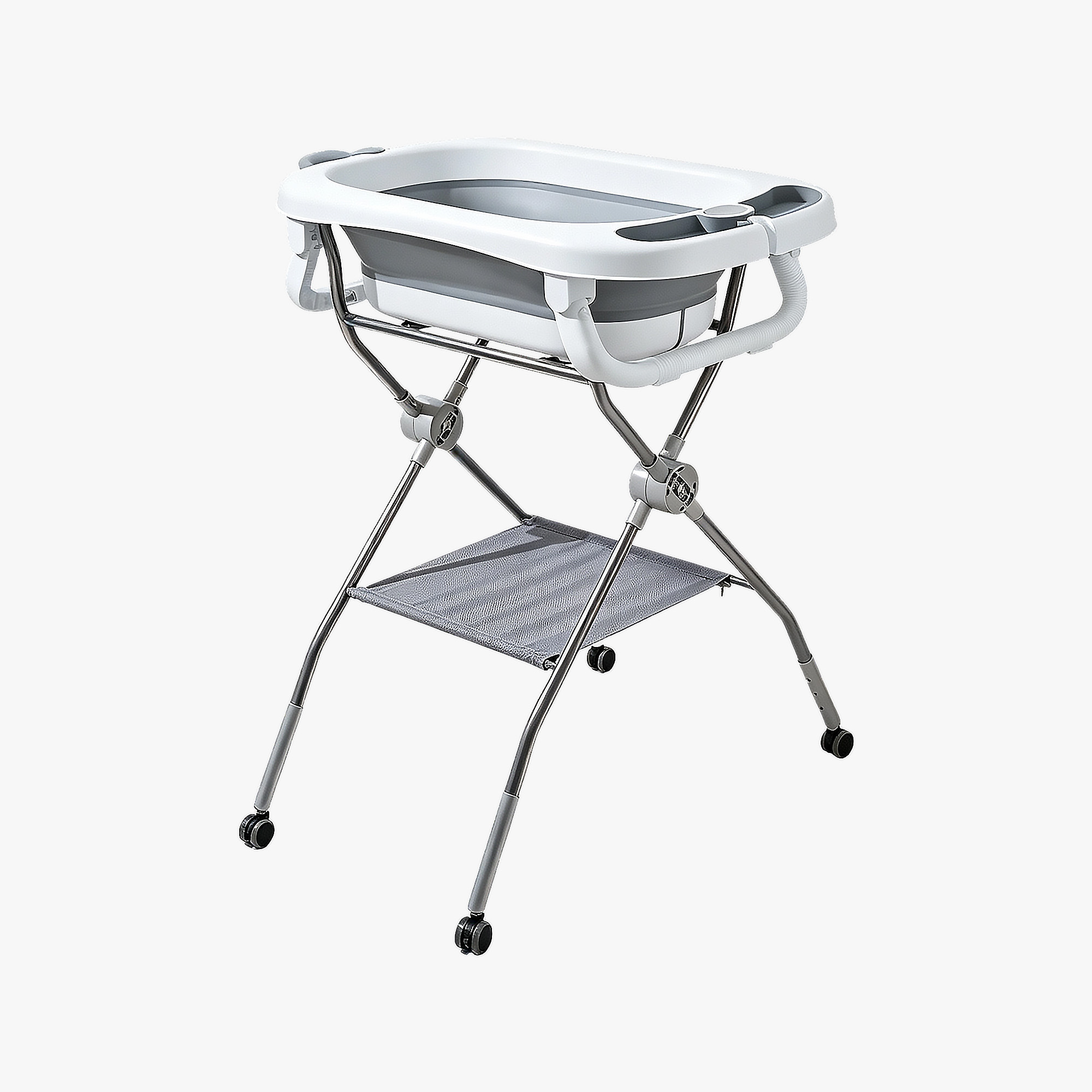 Foldable Baby Bathtub With Metal Rack(Without Wheels )