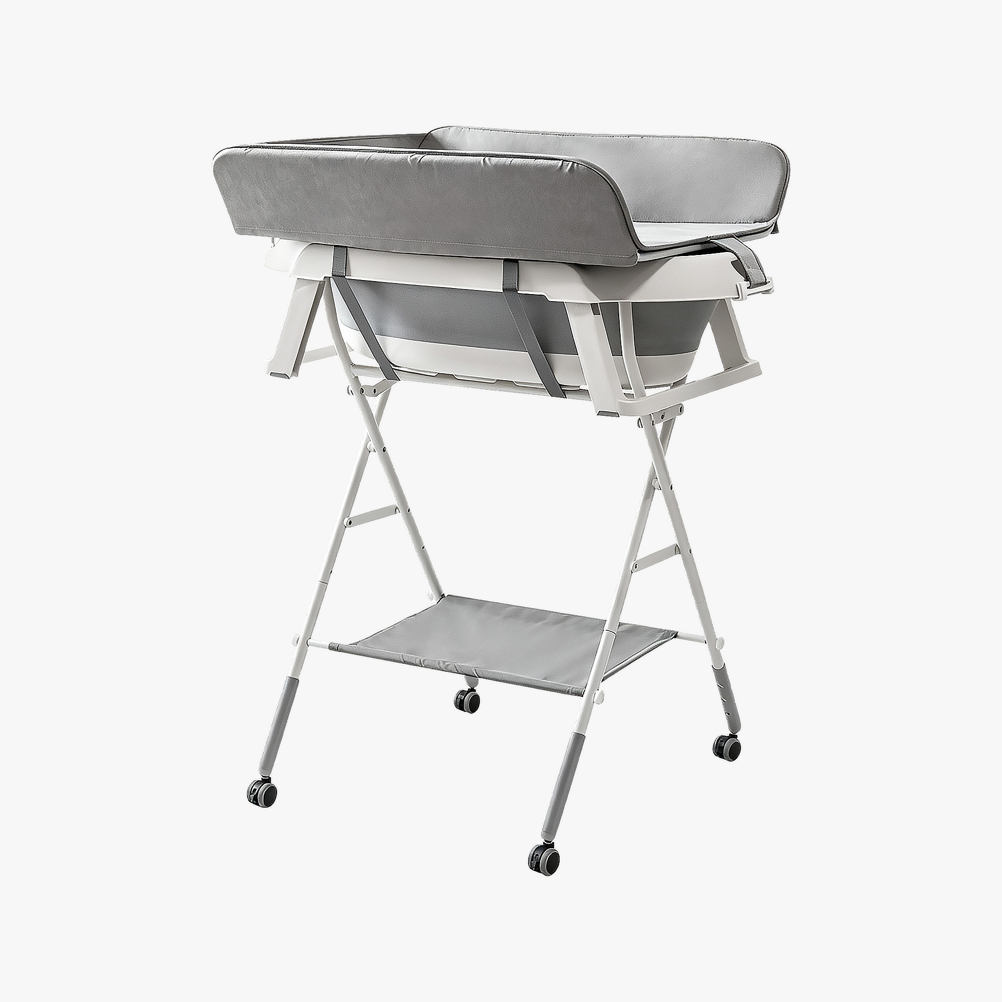 Foldable Baby Changing Table With Storage For Newborn Care